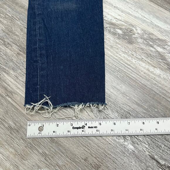Levis 501 Faded Blue Womens 25x28 Button Fly Frayed Hem Straight Jeans Red Tab - Picture 12 of 13